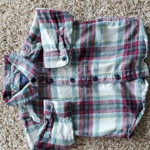 BABY GAP  Plaid Button Down Shirt - Red, Green, White
